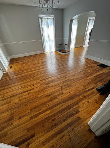 Custom hardwood floor medallion installation Des Moines